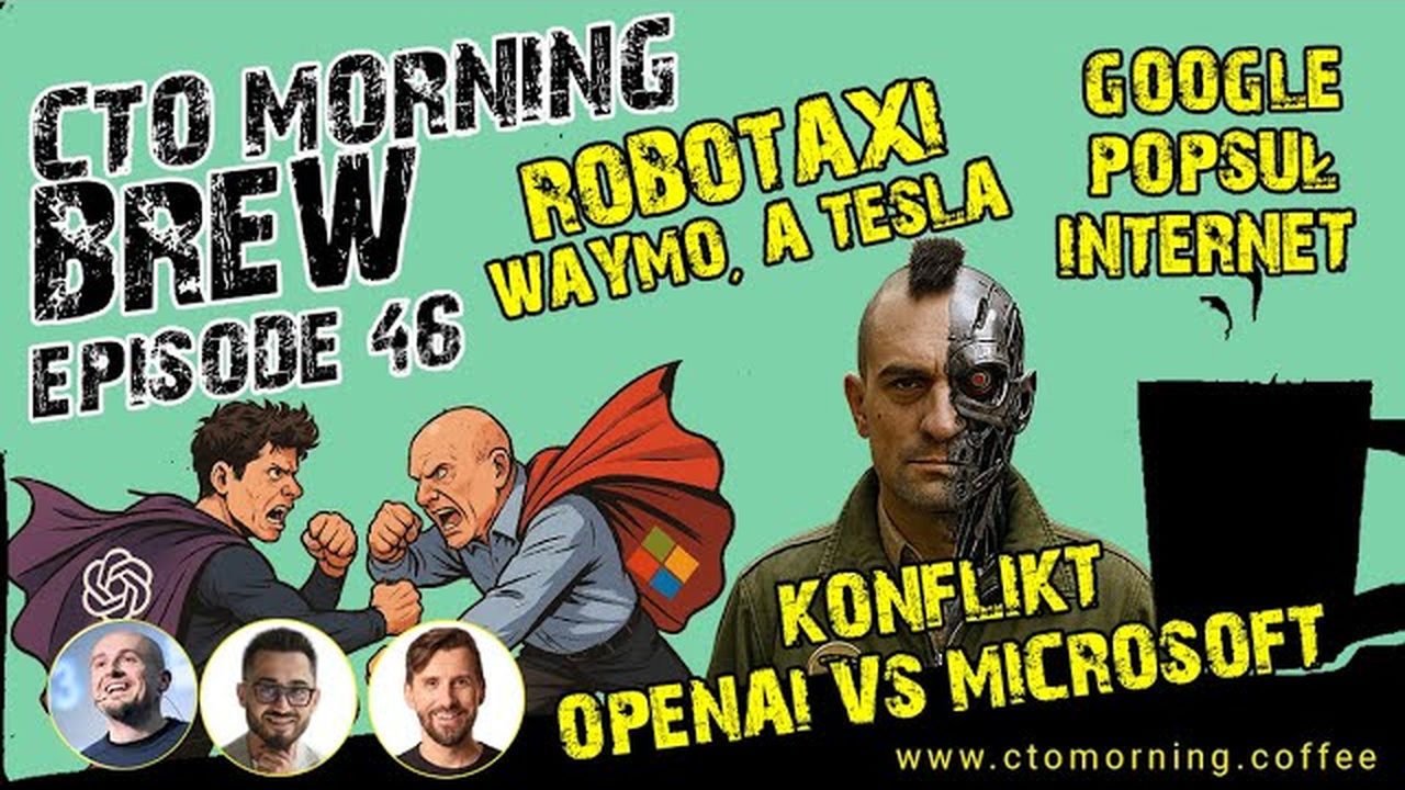 Miniatura odcinka: Konflikt OpenAI vs Microsoft. RoboTaxi - Waymo, a Tesla. GENIUS Act - Stablecoiny w USA.