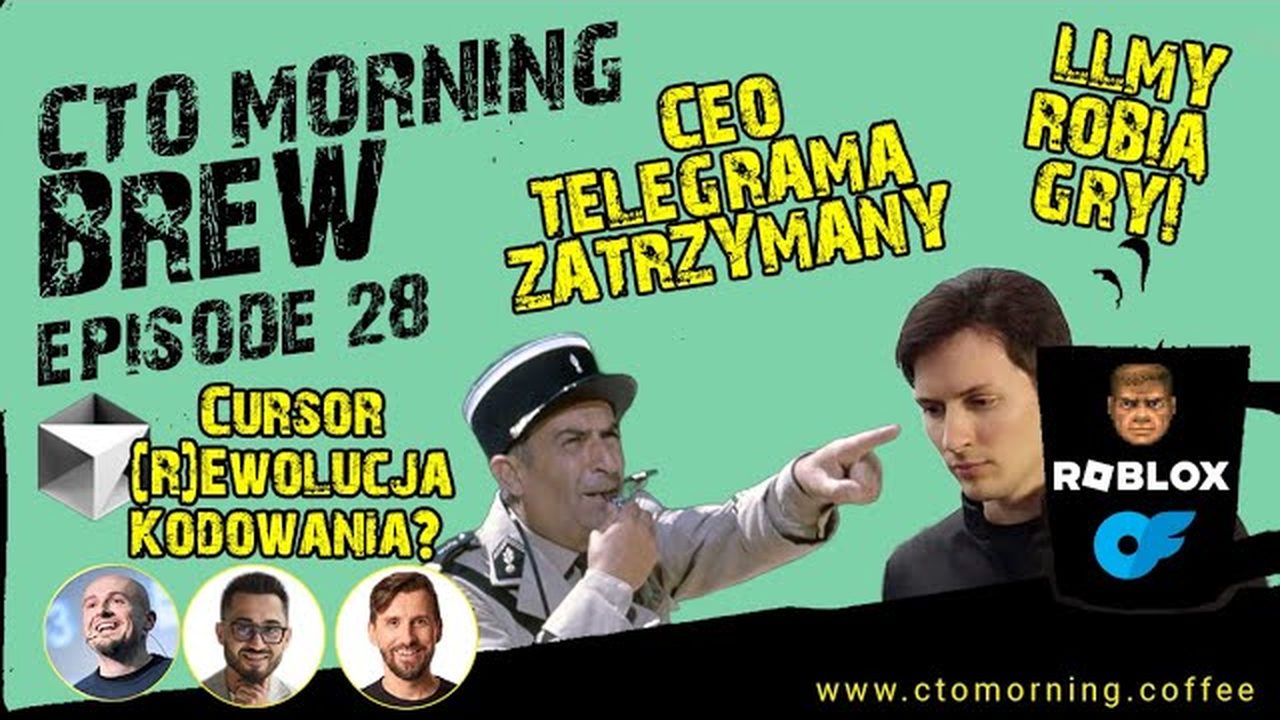Miniatura odcinka: Cursor - (R)Ewolucja Kodowania? CEO Telegrama Zatrzymany. Pieter Levels o Startupach.